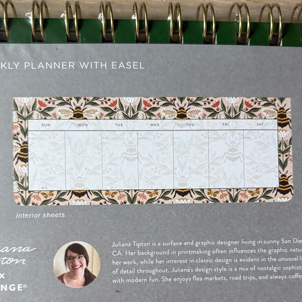 Floral Bee Desktop Weekly Planner - Picture 4 of 4